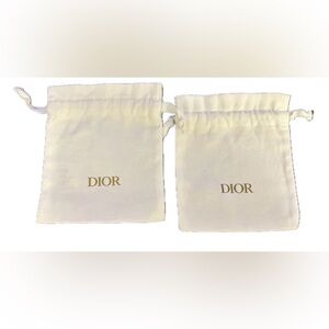 Dior Ivory Drawstring Bags